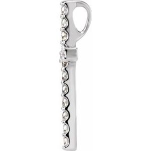 14K White Gold 1/2 CTW Natural Diamond Petite Cross Pendant