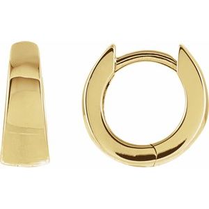 14K Yellow Gold Hinged 10.25 mm Hoop Earrings