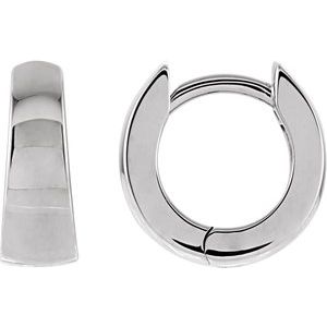 Platinum Hinged 10.25 mm Hoop Earrings