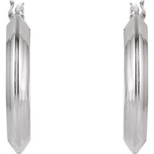 Sterling Silver Knife-Edge Tube 24 mm Hoop Earrings
