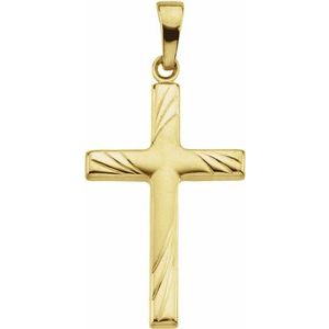 14K White Gold 24x16 mm Cross Pendant