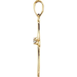 14K Yellow/White Gold .025 CT Natural Diamond Cross Pendant
