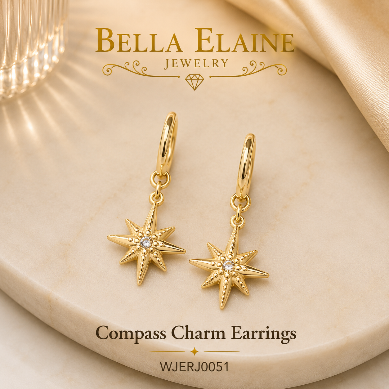 Compass Charm Earrings