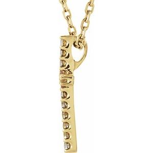 14K Yellow Gold Natural Yellow Sapphire Petite Cross 16" Necklace