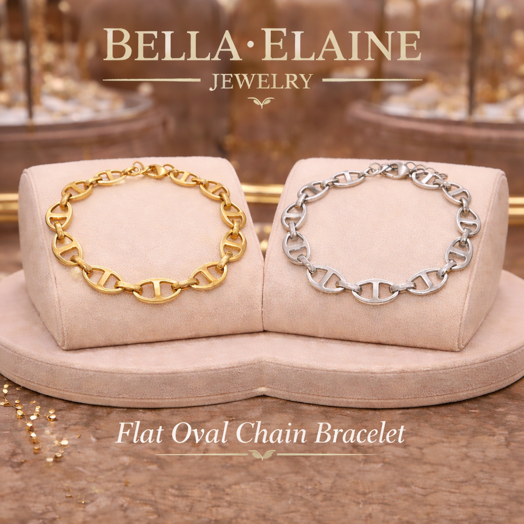 Flat Oval Chain Bracelet