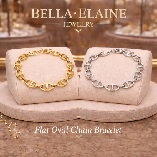 Flat Oval Chain Bracelet