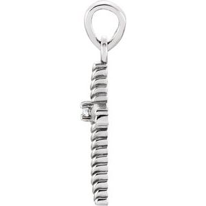 Platinum .015 CT Natural Diamond Cross Pendant