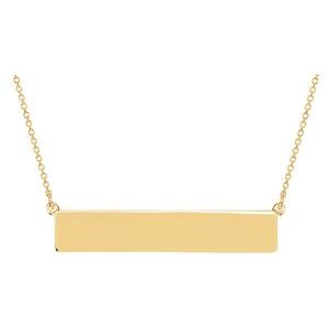 14K Yellow Gold Be PoshÂ® Engravable Bar 17 1/2" Necklace