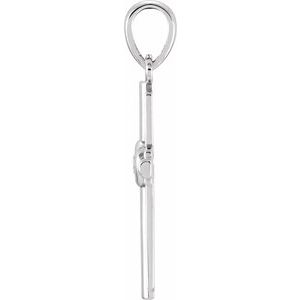 Sterling Silver .06 CT Natural Diamond Cross Pendant