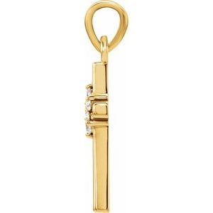 14K Yellow Gold .06 CTW Natural Diamond Cross Pendant