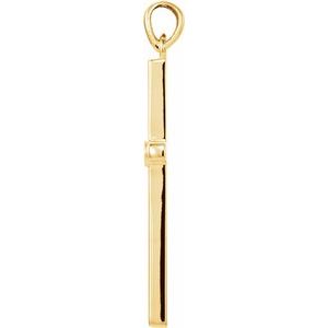 14K Yellow Gold .03 CT Natural Diamond Cross Pendant