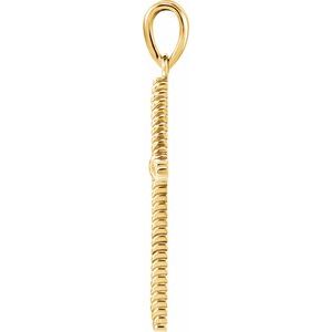 10K Yellow Gold 25.4x16.2 mm Rope Cross Pendant