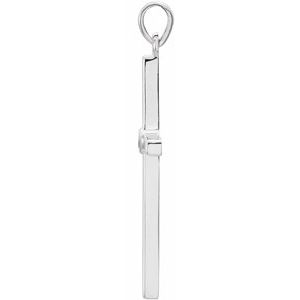 Platinum Natural Emerald Cross Pendant