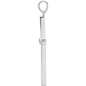 Platinum Natural Ruby Cross Pendant
