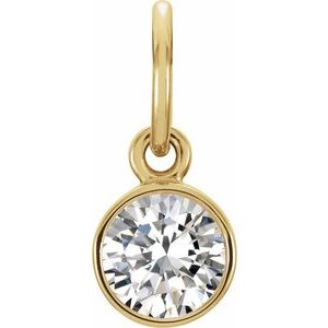 14K Yellow Posh Mommy® Imitation Diamond Charm/Pendant