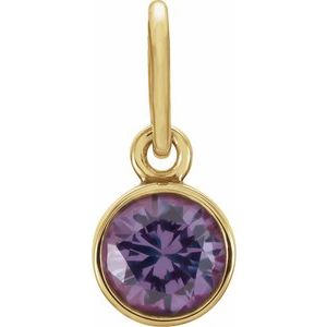 14K Yellow Posh Mommy® Imitation Alexandrite Charm/Pendant
