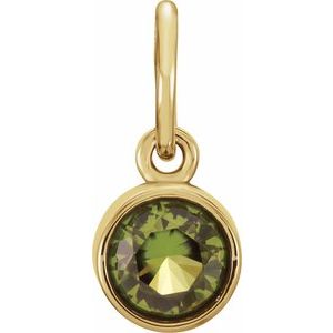 14K Yellow Posh Mommy® Imitation Peridot Charm/Pendant