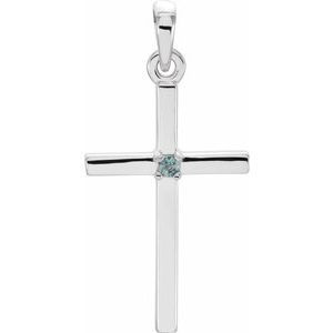 Platinum Natural Alexandrite Cross Pendant