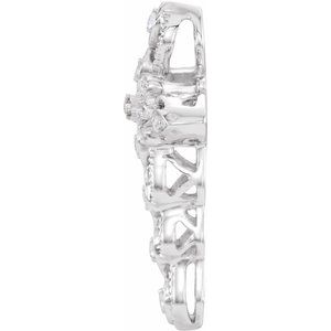 14K White Gold 1/10 CTW Natural Diamond Cross Pendant
