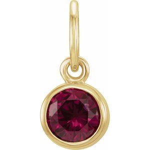 14K Yellow Posh Mommy® Imitation Garnet Charm/Pendant