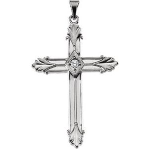 14K Yellow Gold .06 CTW Natural Diamond Cross Pendant