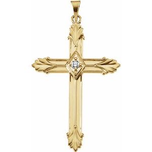 14K Yellow Gold .06 CTW Natural Diamond Cross Pendant