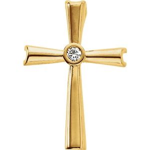 14K White Gold .04 CTW Natural Diamond Cross Pendant