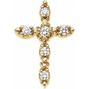 14K White Gold 1/5 CTW Natural Diamond Cross Pendant