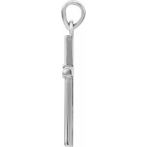 14K White Gold .015 CT Natural Diamond Cross Pendant