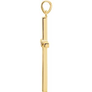 14K Yellow Gold Natural Aquamarine Cross Pendant
