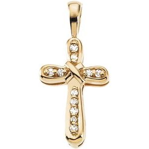 14K Yellow Gold Cross Pendant Mounting