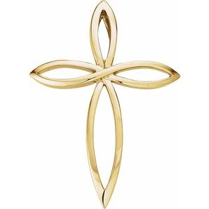 14K Yellow Gold 36.5x26.25 mm Cross Pendant