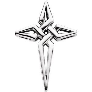 14K White Gold Cross Pendant
