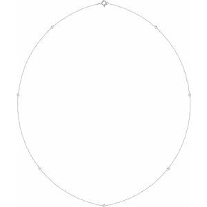 14K White Gold 1/4 CTW Lab-Grown Diamond 7-Station 24" Necklace