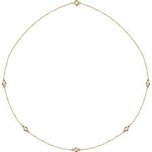 14K Yellow Gold 1/2 CTW Natural Diamond 5-Station 18" Necklace