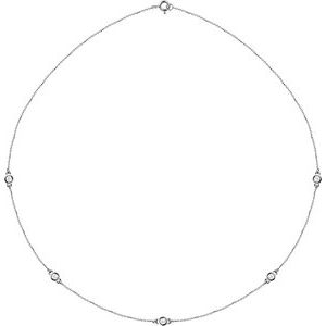 14K White Gold 1/2 CTW Natural Diamond 5-Station 18" Necklace