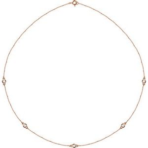 14K Rose Gold 1/2 CTW Natural Diamond 5-Station 18" Necklace
