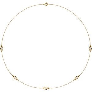 14K Yellow Gold 3/4 CTW Lab-Grown Diamond 5-Station 18" Necklace