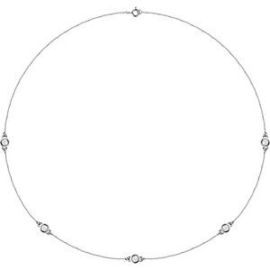 14K Rose Gold 1/4 CTW Lab-Grown Diamond 5-Station 18" Necklace