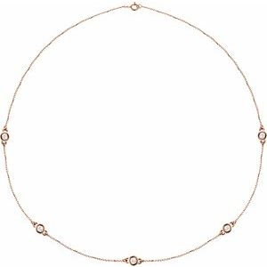 14K Rose Gold 1 CTW Lab-Grown Diamond 5-Station 18" Necklace