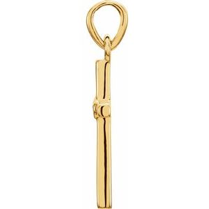 14K Yellow Gold .01 CT Natural Diamond Cross Pendant