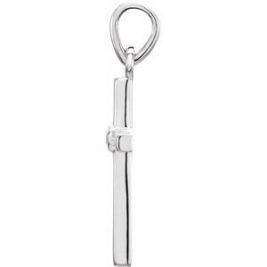 14K White Gold .01 CT Natural Diamond Cross Pendant