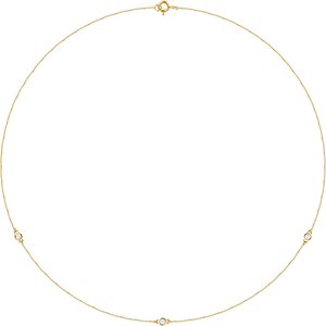 14K Yellow Gold 1/5 CTW Lab-Grown Diamond 3-Station 18" Necklace