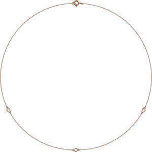 14K Rose Gold 1/5 CTW Lab-Grown Diamond 3-Station 18" Necklace