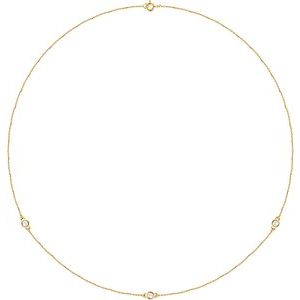 14K Yellow Gold 1/4 CTW Natural Diamond 3-Station 18" Necklace
