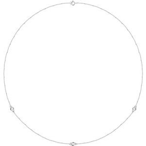 14K White Gold 1/4 CTW Natural Diamond 3-Station 18" Necklace