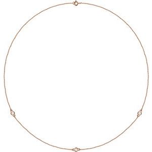 14K Rose Gold 1/4 CTW Natural Diamond 3-Station 18" Necklace