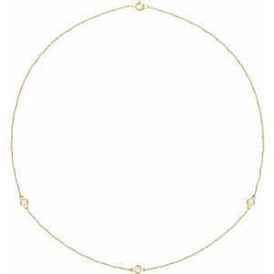 14K Yellow Gold 1/3 CTW Natural Diamond 3-Station 18" Necklace