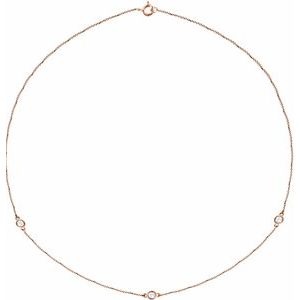 14K Rose Gold 1/3 CTW Lab-Grown Diamond 3-Station 18" Necklace