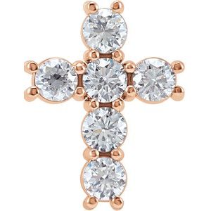 14K Rose Gold 1 1/6 CTW Natural Diamond Cross Pendant